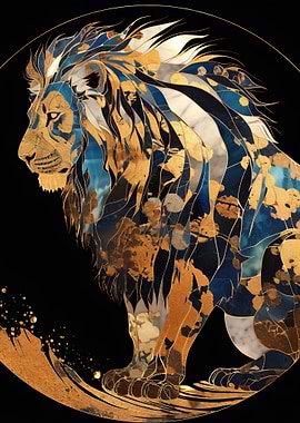 Abstract Lion Art