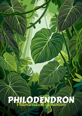 Philodendron Gloriosum Jungle Illustration