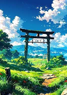 Japanese Torii Gate Landscape