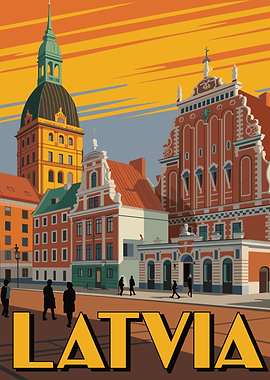 Latvia Travel Poster