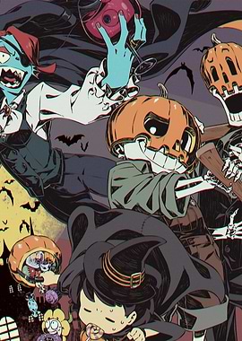 Halloween Cartoon Characters Illustration
