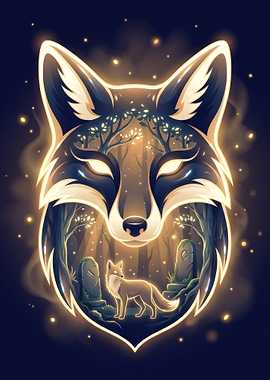 Fox in Forest Portrait