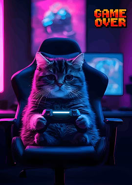 Gamer Cat with Controller