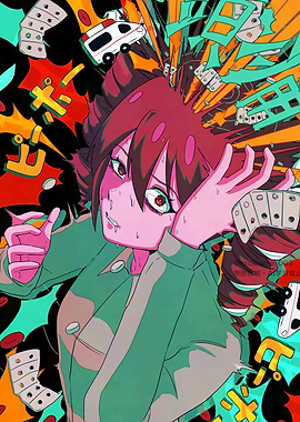 Anxiety-ridden character in chaotic scene