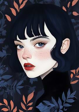 Portrait of a Woman with Leaves