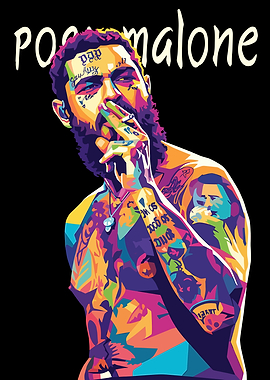 Post Malone Colorful Portrait