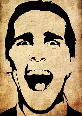 Screaming Face Black and Beige Art