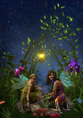 Two Fairies in Enchanted Forest
