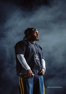 Kendrick Lamar in Bandana with X Pendant