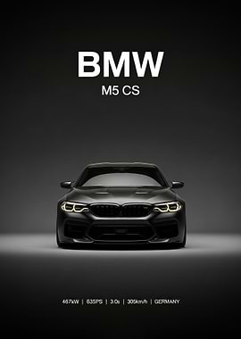 BMW M5 CS Car Poster