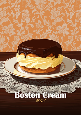 Boston Cream Pie Illustration