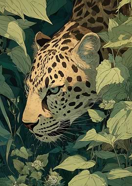 Leopard in Lush Greenery