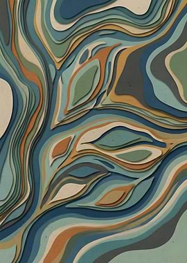 Abstract Topographic Paper Cut