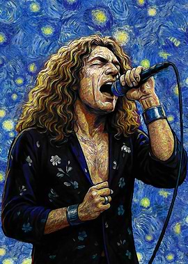 Robert Plant Starry Night Style Portrait