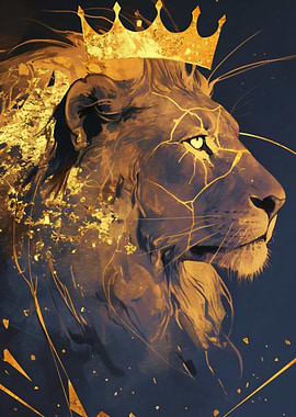 Golden Lion King Portrait