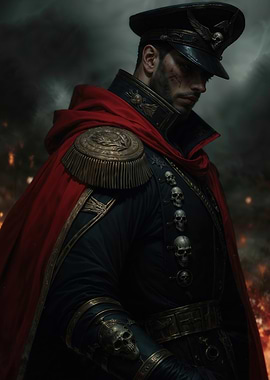 Grimdark Military Officer Portrait