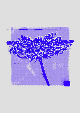 Blue Flower Halftone Print