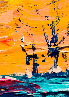 Abstract Painting with Bold Colors