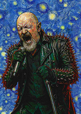 Rob Halford Starry Night Style Portrait
