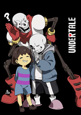 Undertale characters: Frisk, Sans, Papyrus