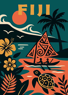 Fiji Travel Poster