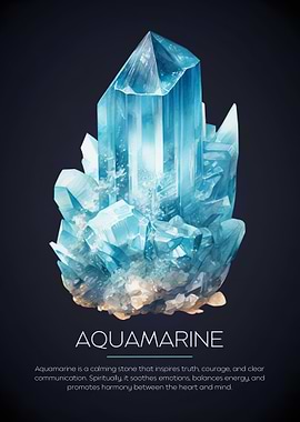 Aquamarine Spiritual Crystal Gemstone