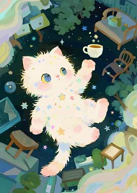 Dreamy Star Cat in Garden