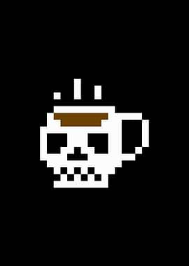 Pixel Skull Coffee Cup