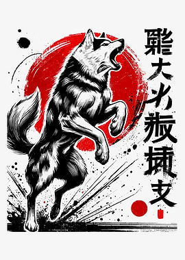 Alaskan Husky. Cool Sumi-e