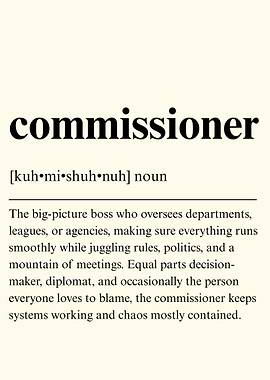 Commissioner Definition Text Art