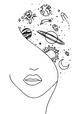 Space Dreams Line Art