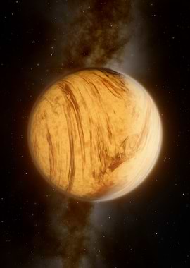 Swirling Gas Giant Planet in Space