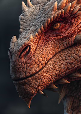 Red Dragon Head Close-Up