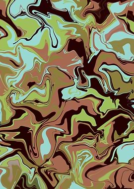Dissolved Territory - Abstract artwork of liquid landscapes in transformation