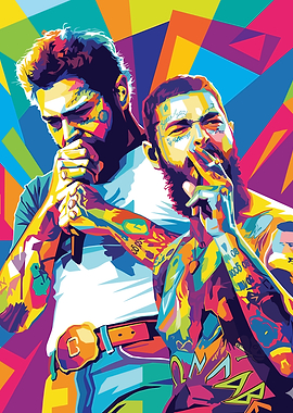 Post Malone Colorful Portrait