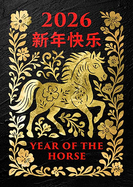 2026 Year of the Horse Art, Chinese Lunar New Year