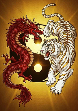 Dragon and Tiger Yin Yang