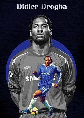 Didier Drogba Soccer Player Portrait