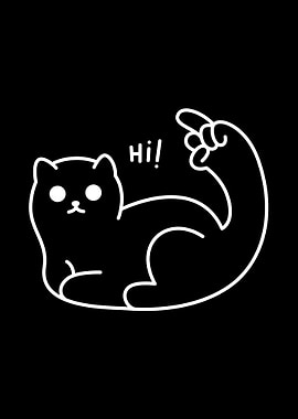 Cartoon Cat Waving