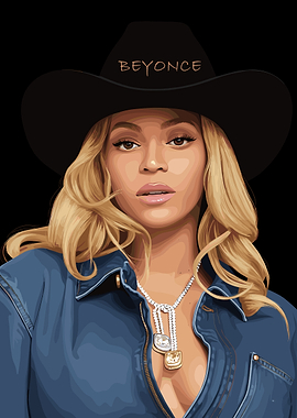 Beyonce in Cowboy Hat Portrait