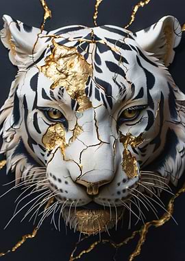 Cracked Tiger with Gold Inlay