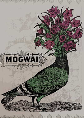 Mogwai Pigeon Floral Art