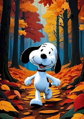 Snoopy in Autumn Forest