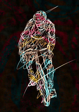 Abstract Cyclist Art