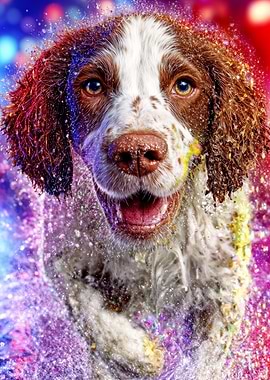 Springer Spaniel Colorful Sparkles