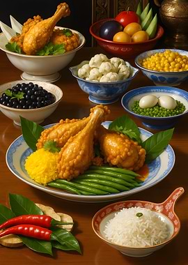 Delicious Asian Cuisine Still Life