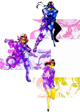 Metal Gear Solid characters illustration