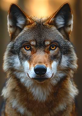 Wolf Portrait with Intense Gaze