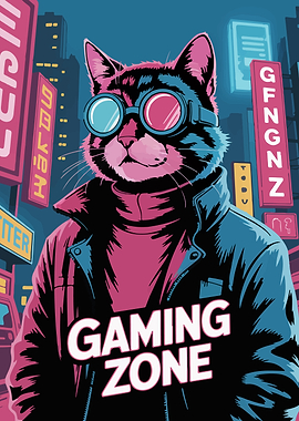 Cyberpunk Cat Gaming Zone