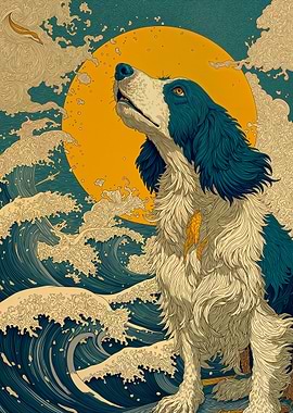 Springer Spaniel Moon Waves